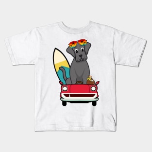 Funny Big Dog is driving to the beach Kids T-Shirt